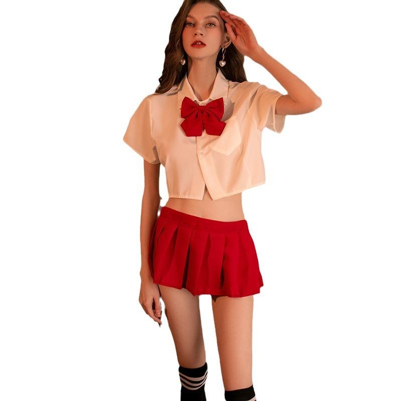 New sexy underwear jk uniform student women's clothing hot sailor clothing pleated skirt short skirt split suit