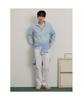 Binpolmen Textured Quarter-Zip Long Sleeve T-Shirt Sky Blue