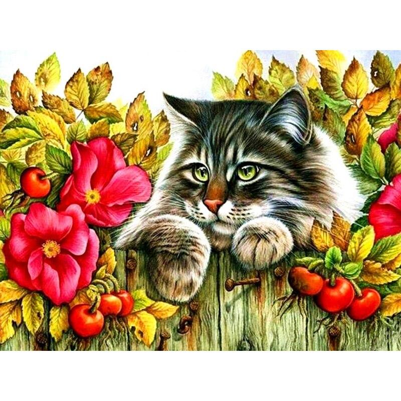 Full 5D Diamond Painting Flower Cat Fairy DIY Diamond Embroidery Diamond Mosaic Cross Stitch Kits Home Decor Gift