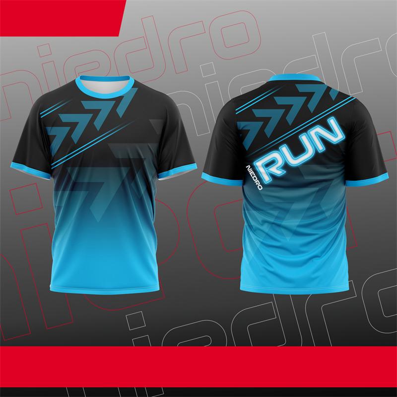 Modische Lauf-Sport-T-Shirts Sommer Schnelltrocknend Outdoor Fitness 3D-bedruckte T-Shirts Trend Oversized Atmungsaktiv Trainingsanzug-T-Shirts