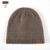 Men's Double-Layer Knitted Wool Hat for Autumn/Winter - Velvet Lined for Warmth and Cold Protection