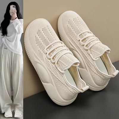 Summer Women's Fashion Casual Flat Shoes Outdoor Breathable Sports Sneakers Mesh Tennis Shoes Plus Size Running Shoes