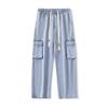 Men's Retro Wide-Leg Multi-Pocket Jeans - Spring/Fall Casual Workwear Pants