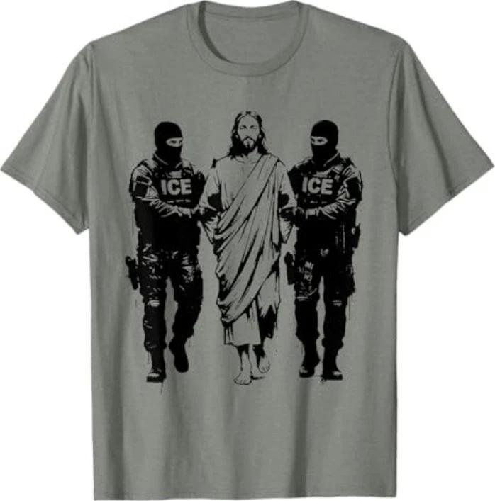 Resist ice Jesus Solidarity Immigrant Rights Art T-Shirt S