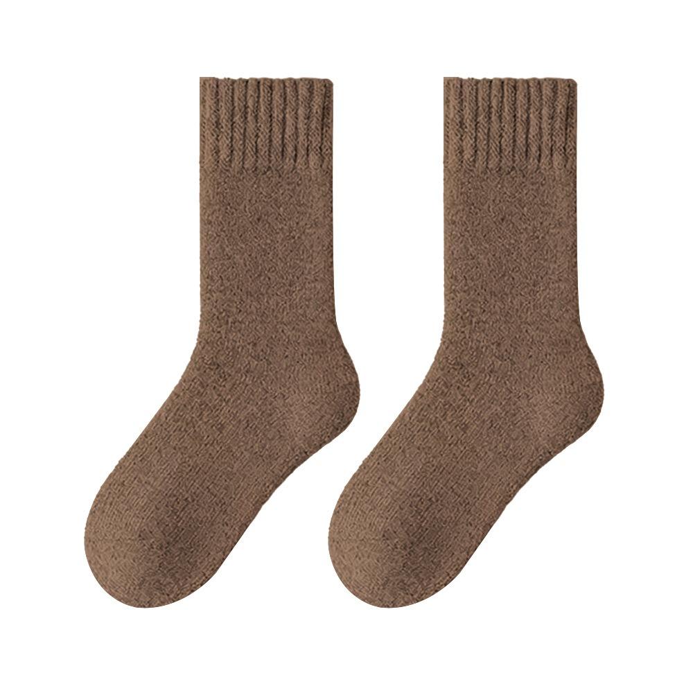 

Polyester Cotton Winter Warmer Thicken Sock Medium Tube Sock Seamless Cashmere Snow Socks Thermal Wool Sleeping Socks For Man One Size коричневий