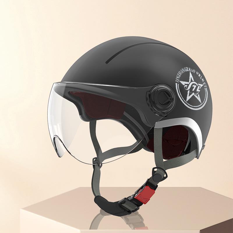 Golden Bell 3C Certified Unisex Electric Vehicle & Motorcycle Half Helmet with Sunscreen Protection