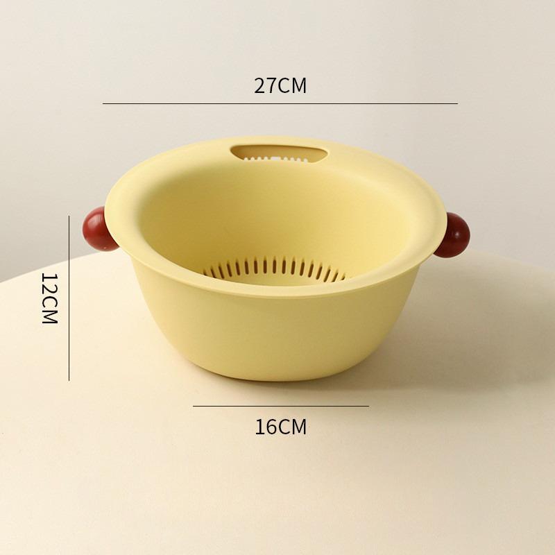 Kitchen Fruit Tray Removable Double Layer Fruit and Vegetable Basin Draining Basket Creative Household Washing Basket