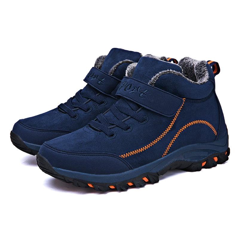 Waterproof Autumn Winter Men Boots Suede Warm Snow Women Boots Men Work Casual Shoes High Top High-top Non-slip Ankle Boots