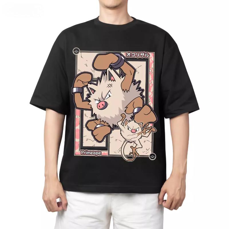 Pokemon animethemed printed Tshirt for 2025 a trendy and casual shortsleeved top with a Japanese style for both men and wome