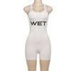 New 2025 Summer Women Sexy Sport Romper Subtranslucent Slim Playsuits Letter Printed White Women'S Raceback Sleeveless