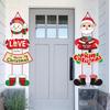 Christmas Santa & Snowman Door Hanger Set
