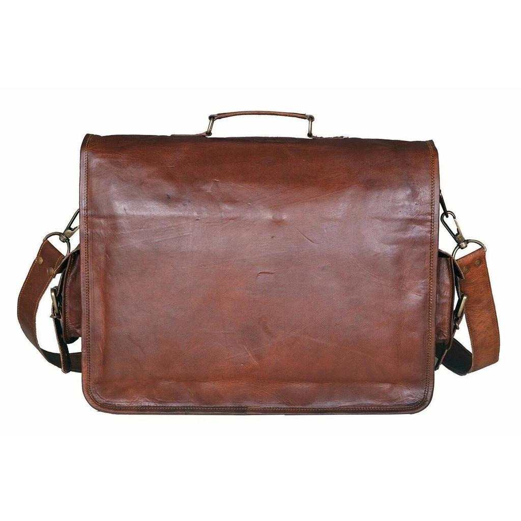 Bag Leather Vintage Laptop Genuine Messenger Men's Briefcase Satchel Shoulder