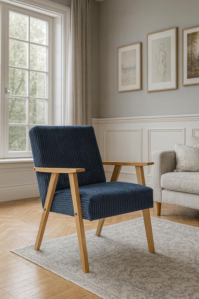 Fotel PRL zestaw retro vintage SOLER Family Meble brązowy sztruks Anafi