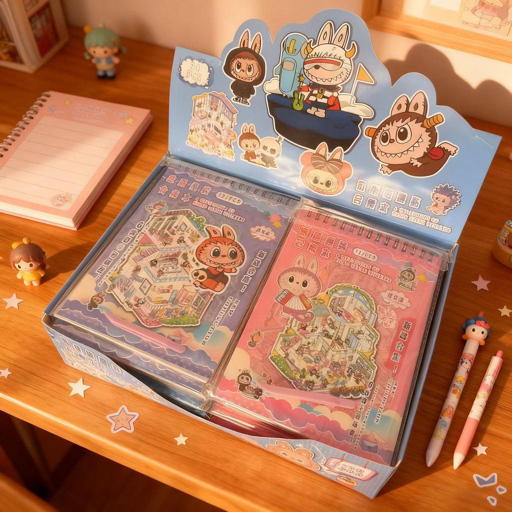 3D Cartoon Cottage Miniature Landscaping Sticker Book: DIY Scene Decoration Washi Stickers