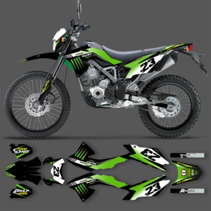 PowerZone Custom Team Graphics Backgrounds Decals For 3M Stickers Kit For Kawasaki 2017-2022 KLX150BF Motorcycle 01