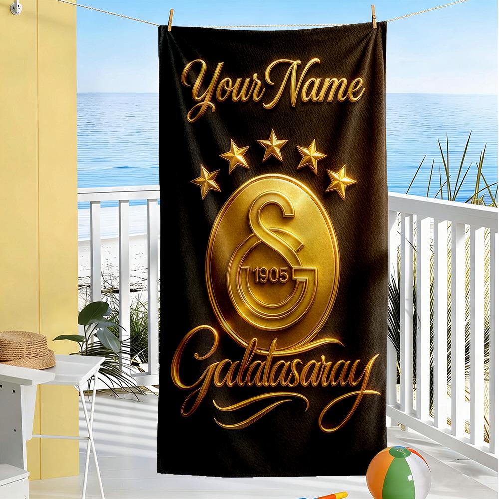 Galatasaray Customized Name Beach Towel Super Soft Absorbent Portable For Swimmingbeachcamping Travel Beach Accessoriesgym