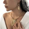 Chic Geometric Alloy Necklace Set With Cross Pendant For Women Fall