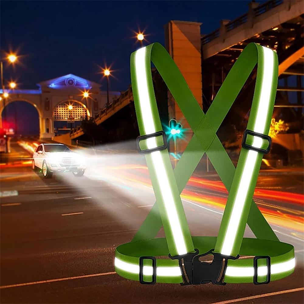 1PCS Reflective Running Vest, Elastic Adjustable Reflective Vest Gear High Vis Running Vest  for Night Cycling,Hiking, Jogging,Dog Walking