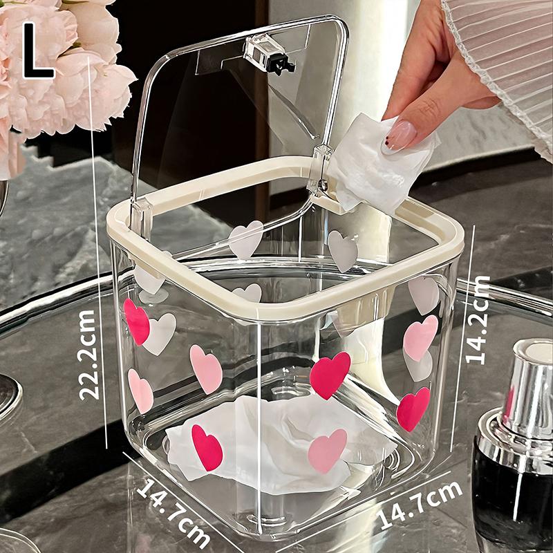 Настольная урна Удобный пластиковый ящик для хранения Настольный органайзер Аксессуары для ванной комнаты Ювелирные изделия Макияж Канцелярские товары Зажим для волос для дома L