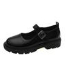 Fashion Women Loafers 2025 Vintage Round Toe Black Mary Jane Shoes Sweet Girls Low Heel Platform Lolita Black Women's Shoes Large Size