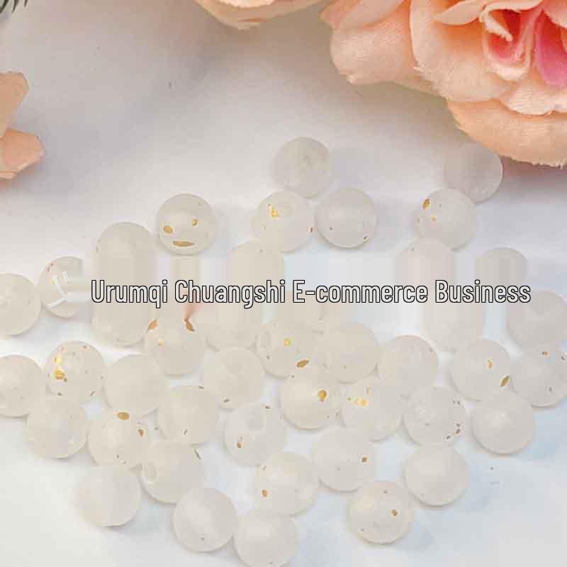 Gold-Sprinkled 8mm Round Beads for DIY Hairpin Flower Accessories