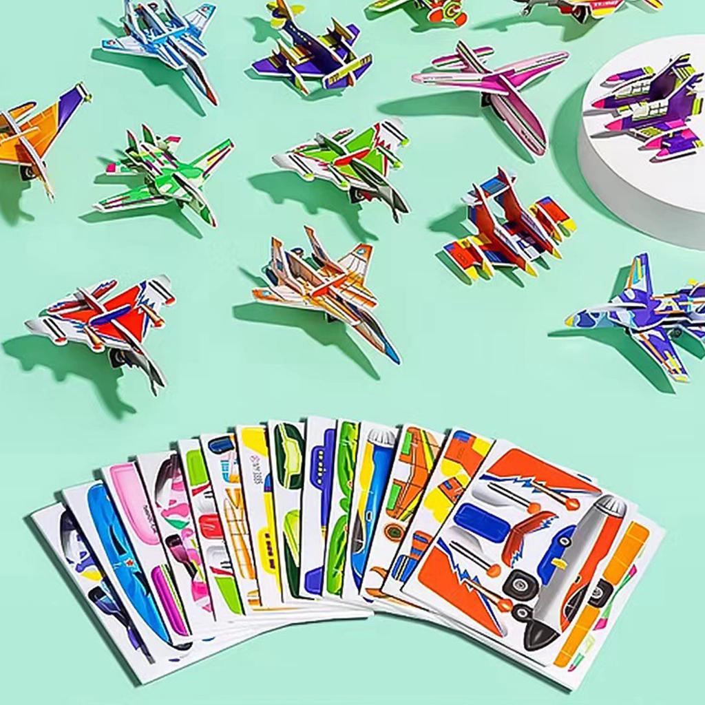 25 listů/sada Puzzle Hračka Kreslený motiv 3D Blok skládačky Předškolní vzdělávací hračka pro trénování mozku pro děti