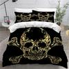 Skull and Beauty Duvet Cover Set Full Size Gothic Sugar Skull Angels and Demons Bedding Set with Pillowcase Twin Double Bed Sets