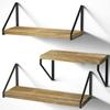 Love-KANKEI Wall Shelves Set of 3 Floating Shelves In Wood and Iron Maximum Load 18 Kg Rustic for Bedroom, Bathroom,