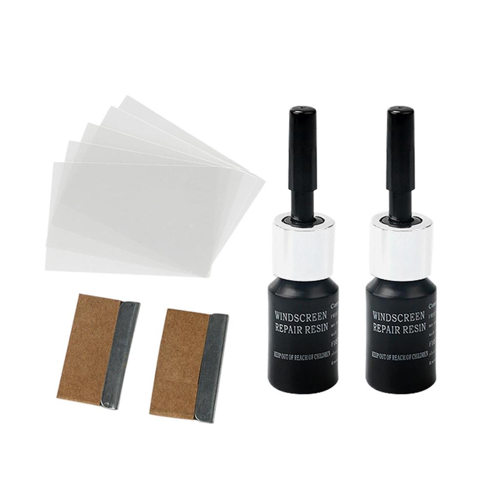 2x Autoglas-Reparaturflüssigkeit, Werkzeug zur Reparatur von Windschutzscheibenrissen, zur Befestigung von Glasrissen, DIY-Windschutzscheibenwerkzeug, Glasfüller, universelle Autoreparatur