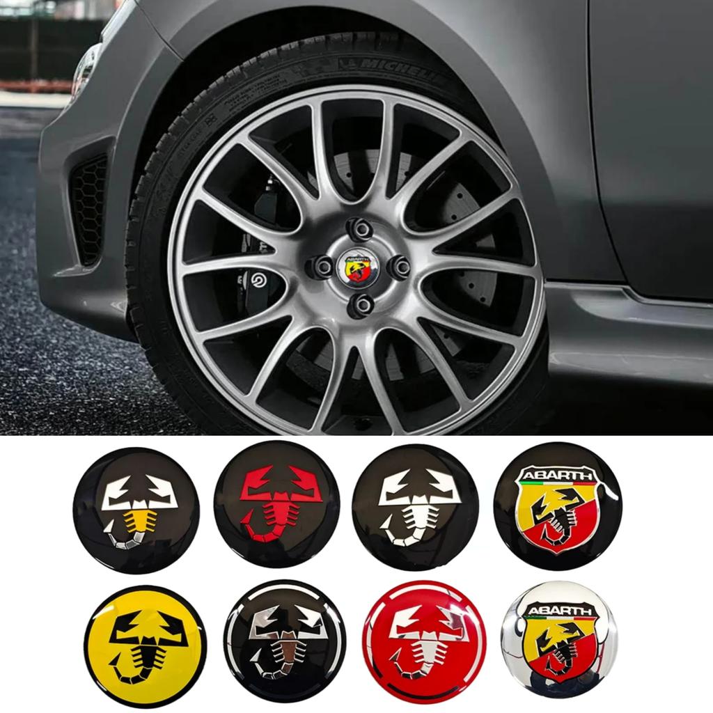 4 szt. 56 mm Emblemat Środkowy Naklejki na Kołpaki Kół Samochodowych Dla Abarth 500 Punto Stilo Palio Bravo Doblo Aegea Strada