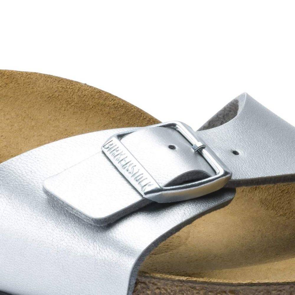 Women's Birkenstock Madrid Birko-Flor Silver Sandals Regular Wide (0040411)