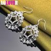 925 Sterling Silver Round Star Drop Earring Jewelry