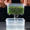 3 Stück Kühlschrank Plastik Lebensmittelaufbewahrungsbehälter Küche Obst Gemüse Zwiebel Ingwer Knoblauch Abtropfboxen Klar Versiegelt Organizer