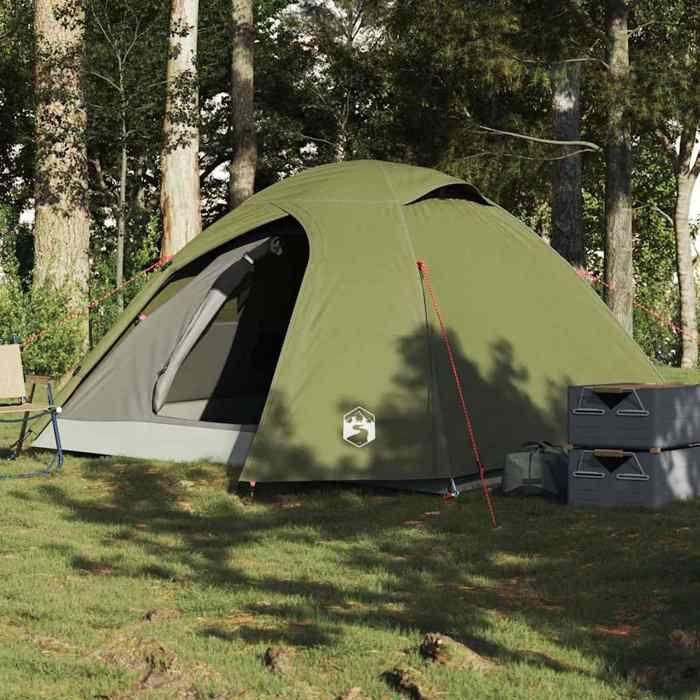 VidaXL 4-Person Dome Camping Tent Olive Green Waterproof, Tent, Camping Shelter, Garden Shelter, Garden Tent, 4009618