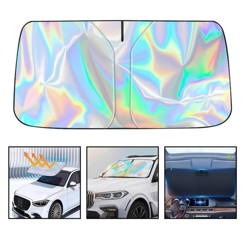 Foldable Anti-UV Windshield Sunshade, Multipurpose Car Front Window Heat Protective Umbrella for Sedan SUVs, Automotive Exterior Accessories for Men