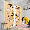 2pcs 2D Flat Printing Curtain Cool Sun Happy Vibes Polyester Without Electricity Family Party for Multipurpose Event Decoration