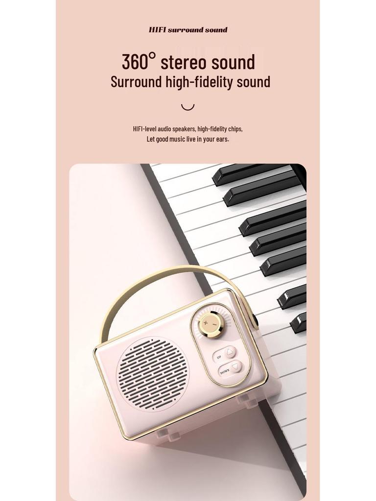 Mini Retro Style Portable Bluetooth Outdoor Speaker