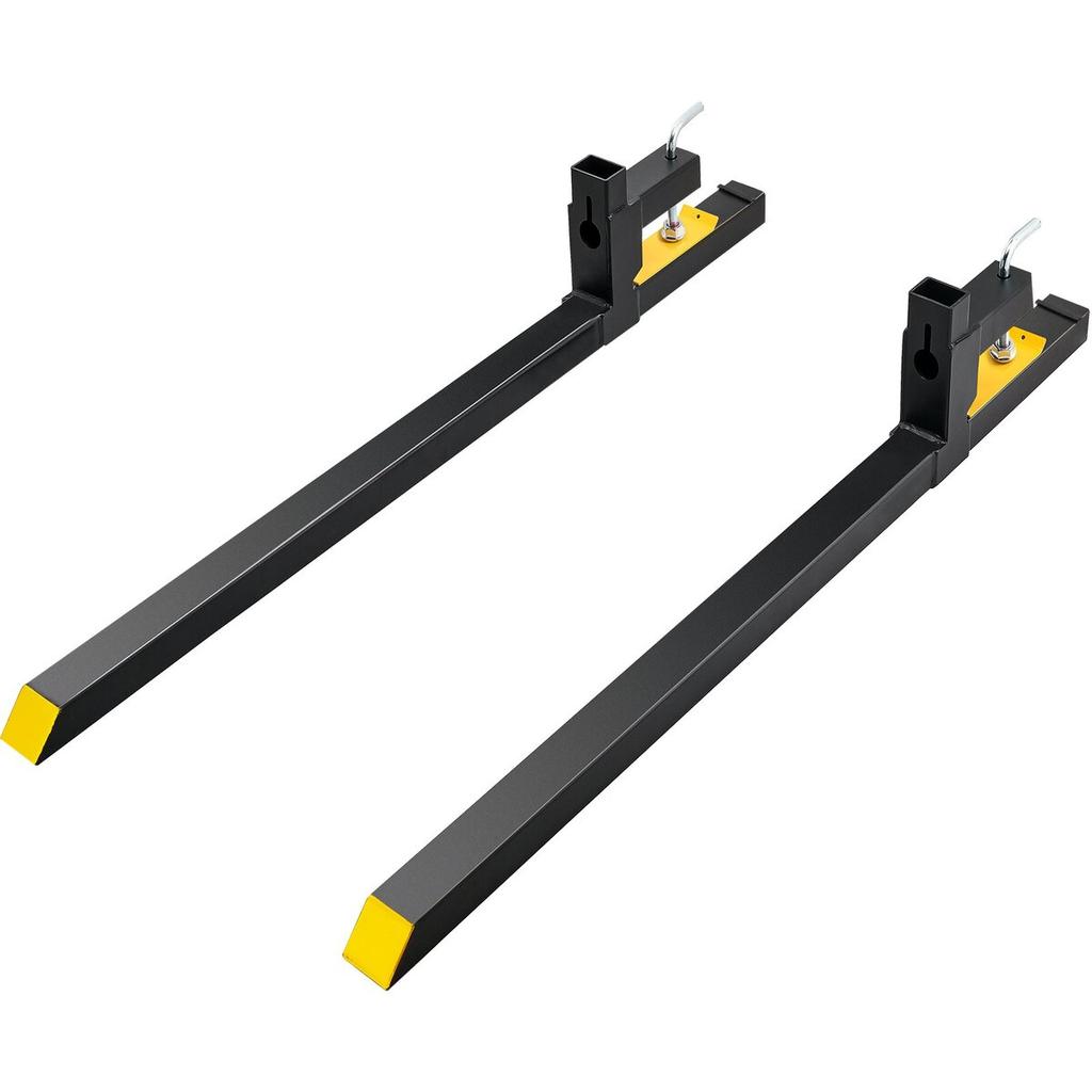 Clamp On Pallet Forks, 2000 Lbs Capacity Pallet Forks, 60" Tractor Bucket Forks, Heavy Duty Front Loader Attachment for Loader Bucket, Tractor, Skid
