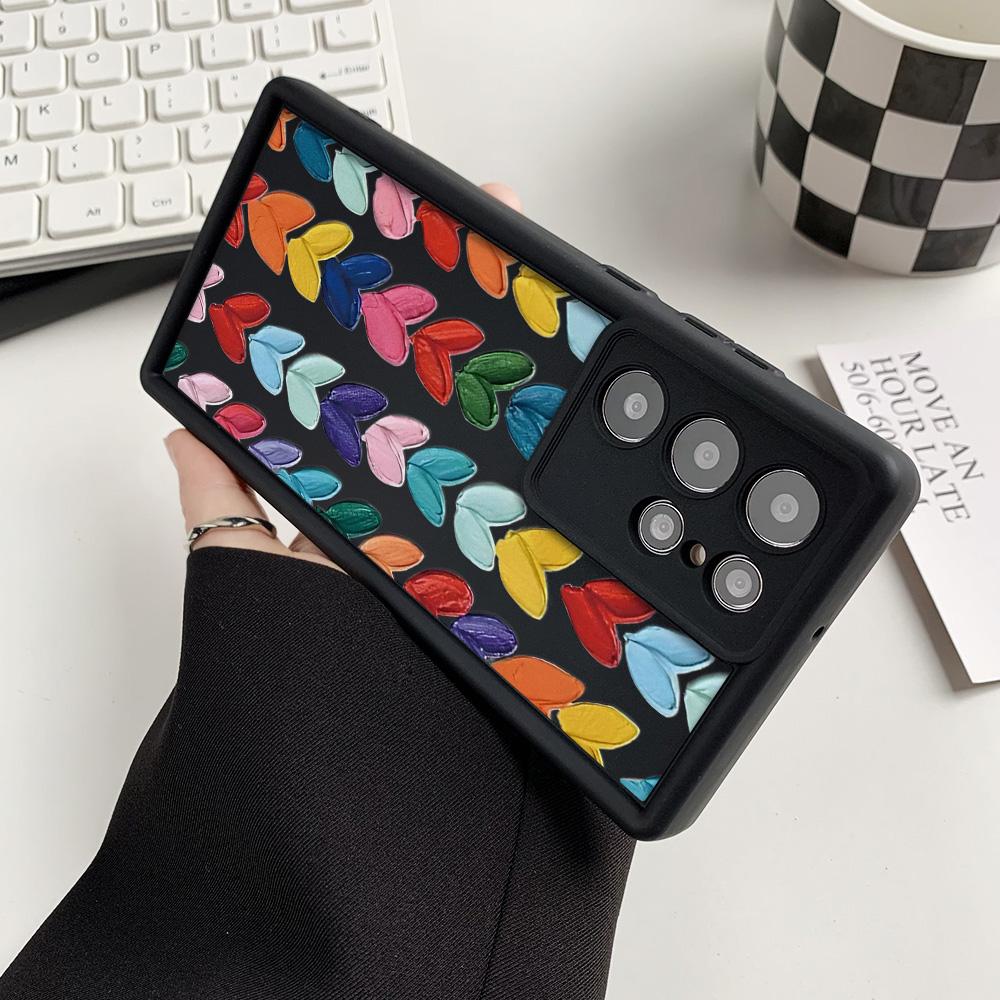 Soft Case For Samsung A55 5G S25 Ultra S24 FE A54 A16 A15 A53 A35 A34 A14 A13 A06 A05 A05s A33 A25 S23 S22 Plus Love Heart Cover