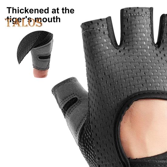 1 Pair Sport Gloves Hollow Mesh Half Finger Unisex Anti-slip Great Friction Wear-Resistant Full Palm Protection Weightlifting Cycling Workout Outdoor