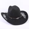 Beliebter europäischer und amerikanischer klassischer Wildleder Western Cowboyhut für Herren und Damen, großer Schirm, bestickt, Outdoor-Sonnenhut