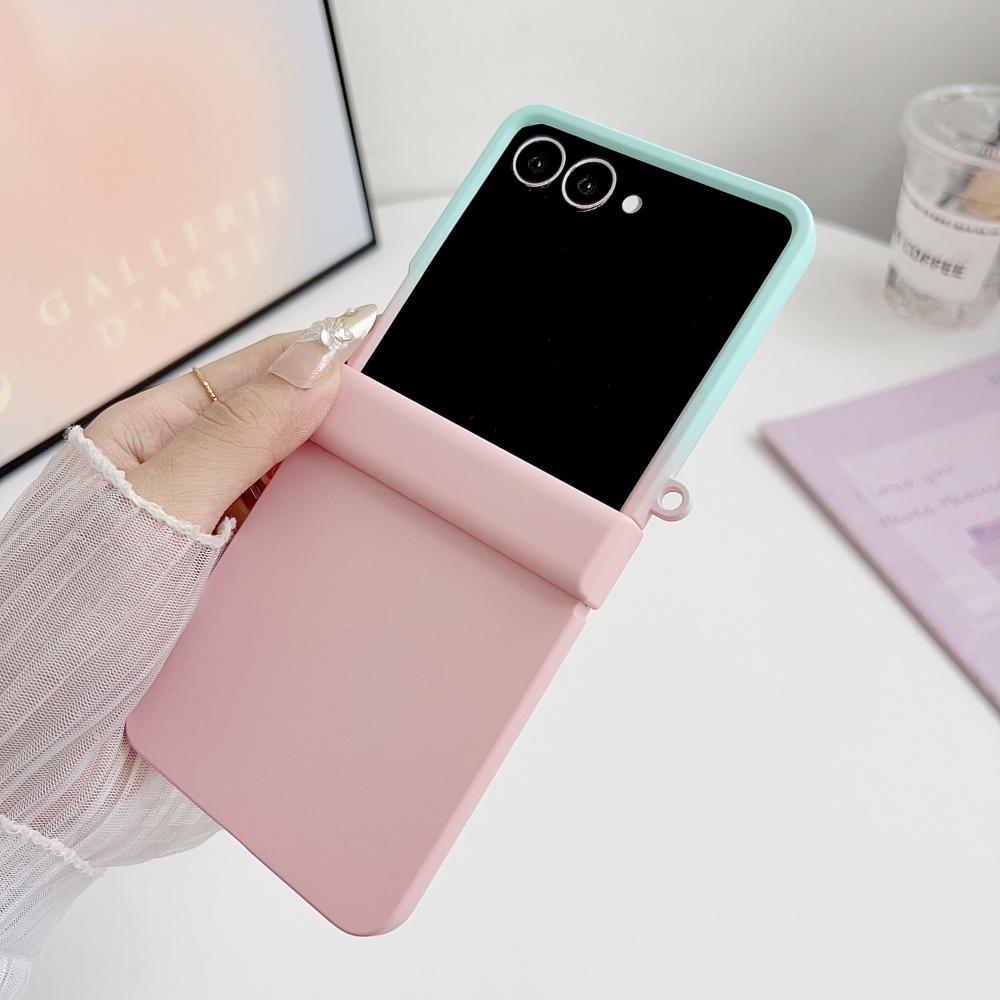 Matte Farbkollisionshülle für Samsung Galaxy Z Flip 7 6  4 3 Zflip flip7 Gradient Zweifarbig Hart Stoßfest Abdeckung