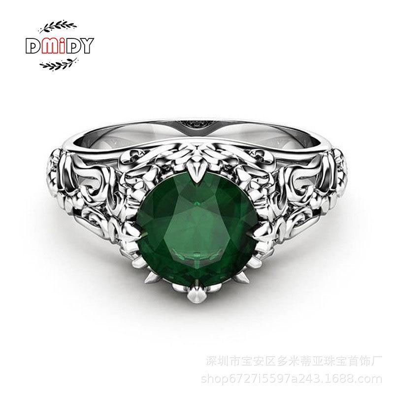 Emerald Zircon Women s Ring and Bracelet - Bestseller in European and American Markets Size 8