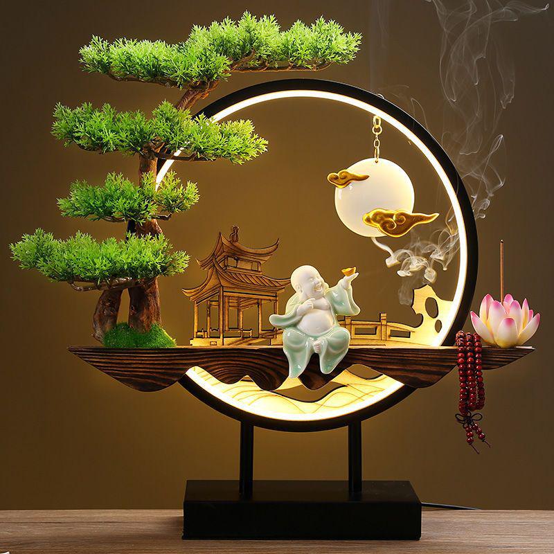 Chinese Style Backflow Incense Burner - Pine Design for Home & Office Décor