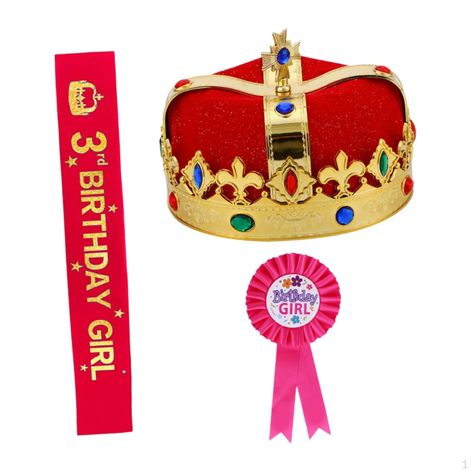 

King Crown Supplies Costume Headwear for Prom Pageant Halloween красный