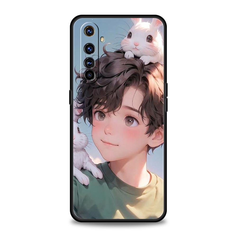 Cute Boy Girl Couple Phone Case For Realme 12 11 10 4G 9 8 5G 7 6 GT5 GT3 GT2 Pro Plus C21 C11 C25 C35 GT Neo 2 3 3T 5 Cover