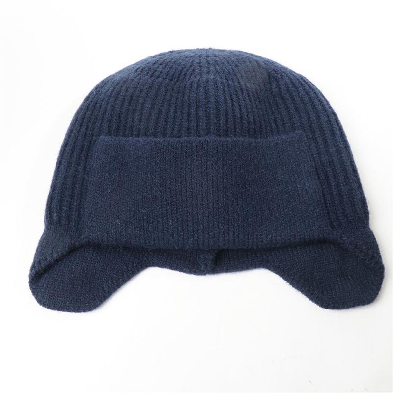 Knit Brimless With Solid Color Earflaps Design Soft Acrylic Winter Pullover Hat For Unisex Adults Teens Daily Cycling Wear
