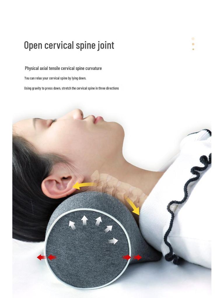 Cervical Traction Neck Massage Pillow with Memory Foam and Hot Compress