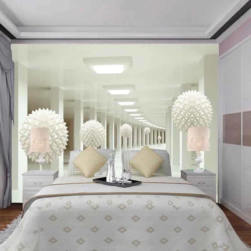 Modern Simple 3D Stereo Abstract Space White Sphere Mural Wallpaper Office Living Room TV Sofa Backdrop Wall Decor