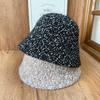 Lazy Wind Mixed Color Granular Knitted Basin Hat Women's Autumn and Winter Small Fragrant Wind Texture Bucket Hat Simple Bucket Hat Wholesale